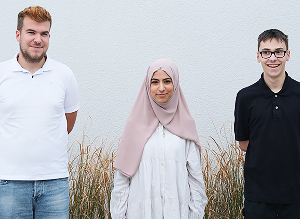 Die Azubis bei Robos: Daniel Bechtel, Beyza Aksoy und Marcel Tittjung. (v.l.n.r.)