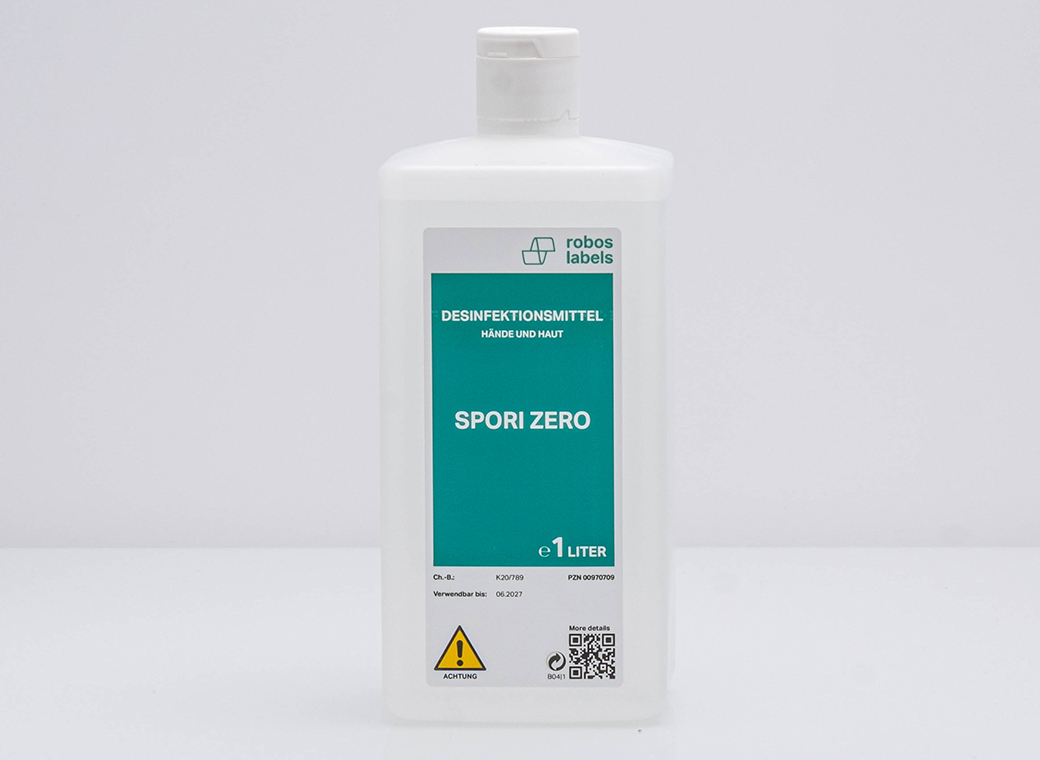 In addition to the optically readable print, the label was printed with tactile Braille made of relief varnish.