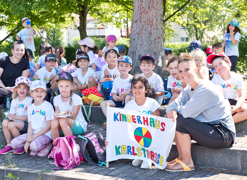 Children from 28 different institutions gathered for sports and fun in stadium.