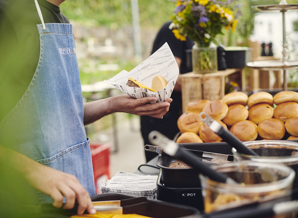 Crispy fries and different burger-variations – including vegetarian – were available.