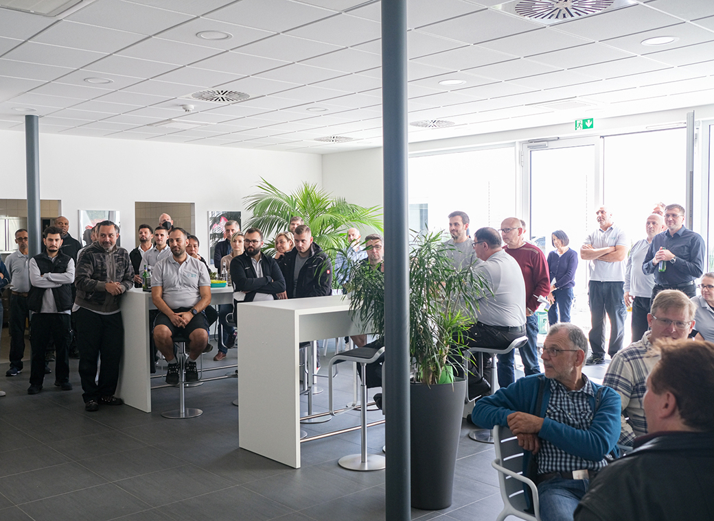 The team of robos-labels during the farewell in the canteen and at our rooftop terrace.