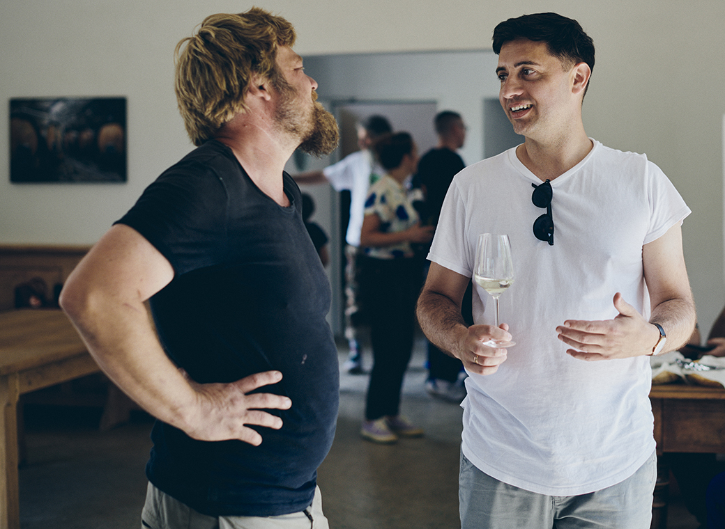 Winemaker Siegfried Mayer with Simon Reuter.