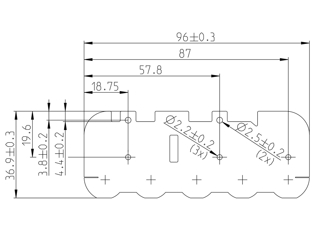 Based on a detailed technical drawing by Bosch Power Tools, the dust protection label for the tool battery has been implemented.