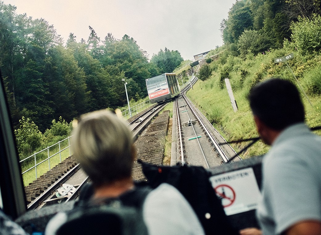 They ascended with the Sommerbergbahn to the top.