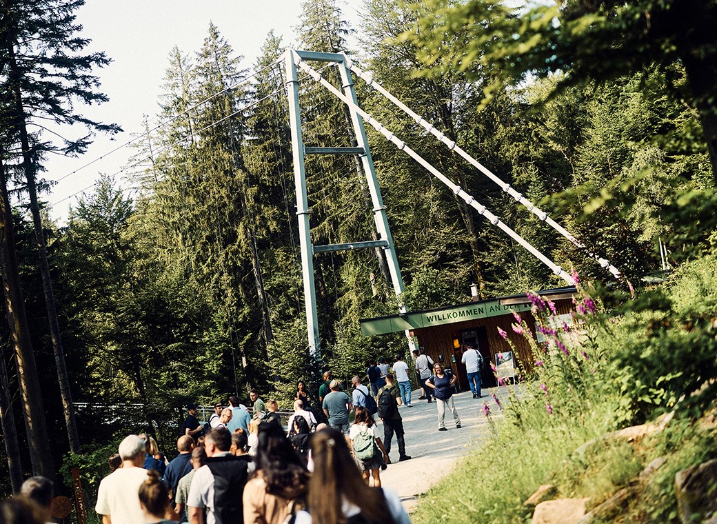 At the starting point of the Wildline on the high plateau of Sommerberg.