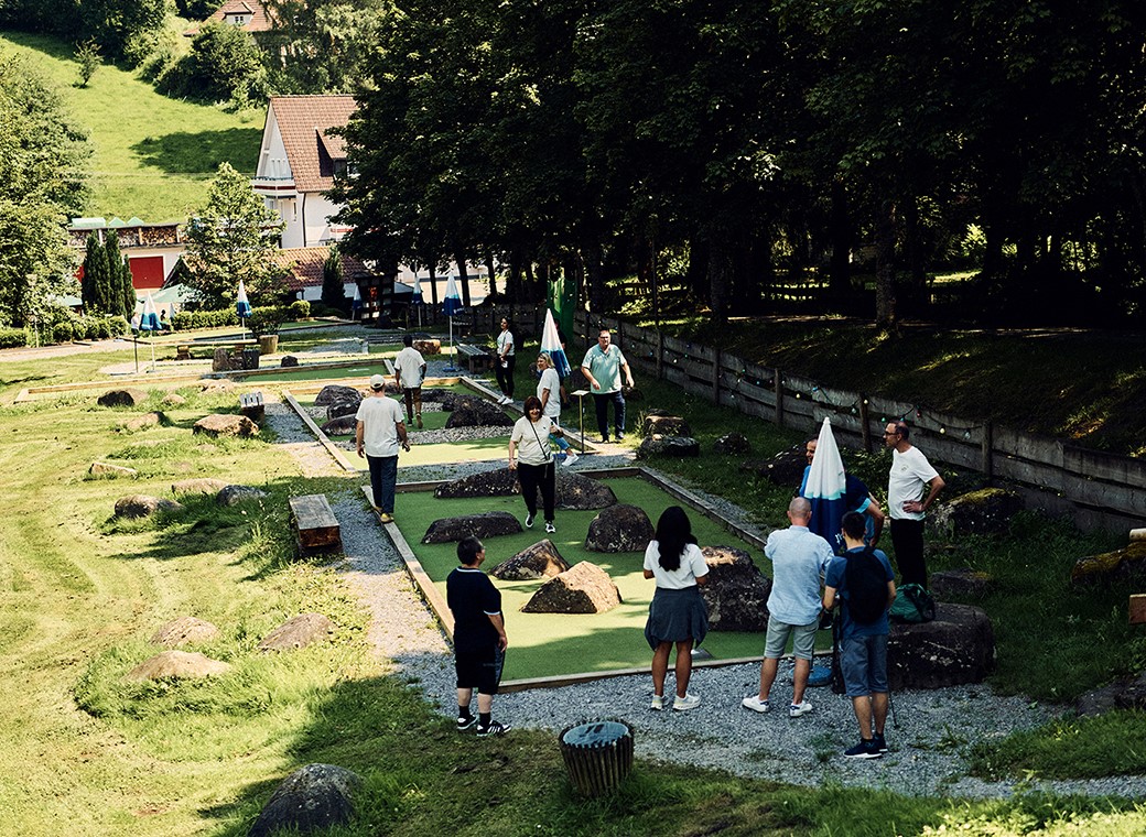 The Adventure Golf Park is beautifully situated, and the mini-golf tournament provided an opportunity to talk with colleagues whom they have less contact with in everyday life.