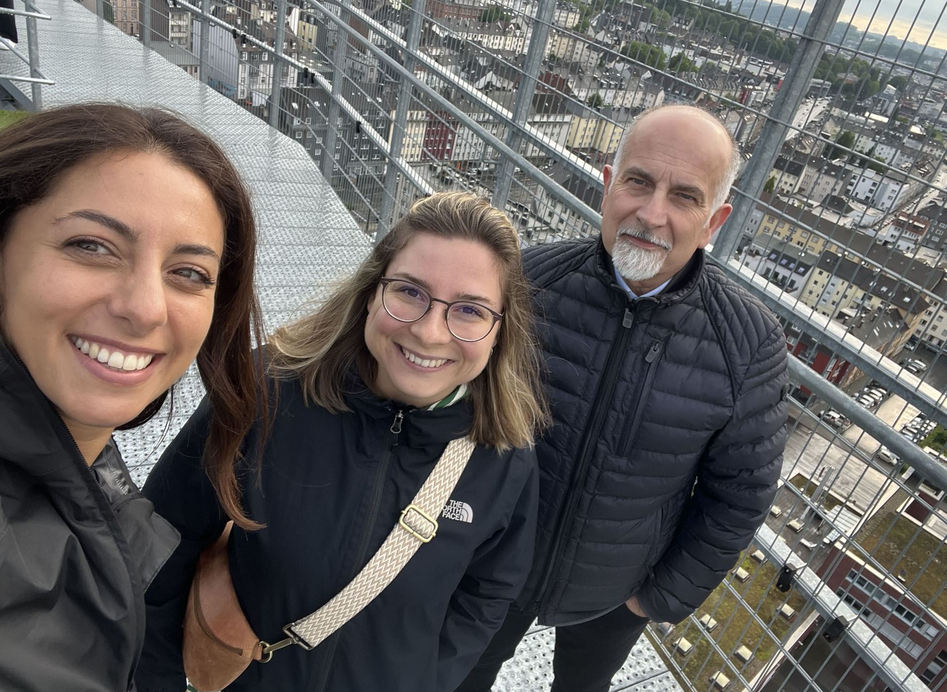 As part of the evening program, participants visited the Visiodrom in Wuppertal. The skywalk atop the 70-meter-high gas holder offers stunning panoramic views