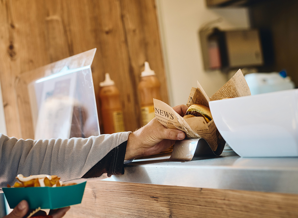 Delicious cheeseburgers and fries at lunchtime hit the spot.